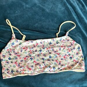 Floral Bralette in Butter Yellow with Dainty Floral Print